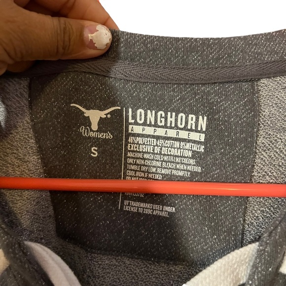 University of Texas UT Longhorns Dallee Terry Lace Up Sparkly Pullover Official - Picture 4 of 6